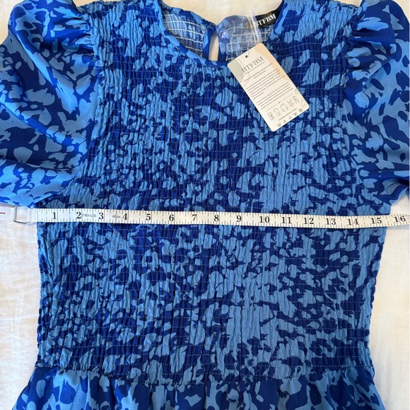 NWT BTFBM Ruffle Smocked Maxi Dress - blue - size large - Picture 7 of 7